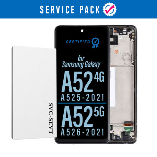 LCD Digitizer Screen Assembly with Frame Service Pack for Galaxy A52 4G A525 / A52 5G A526