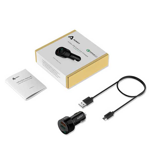 Aukey Car Charger with Quick Charge 30W Dual Port CC-T1