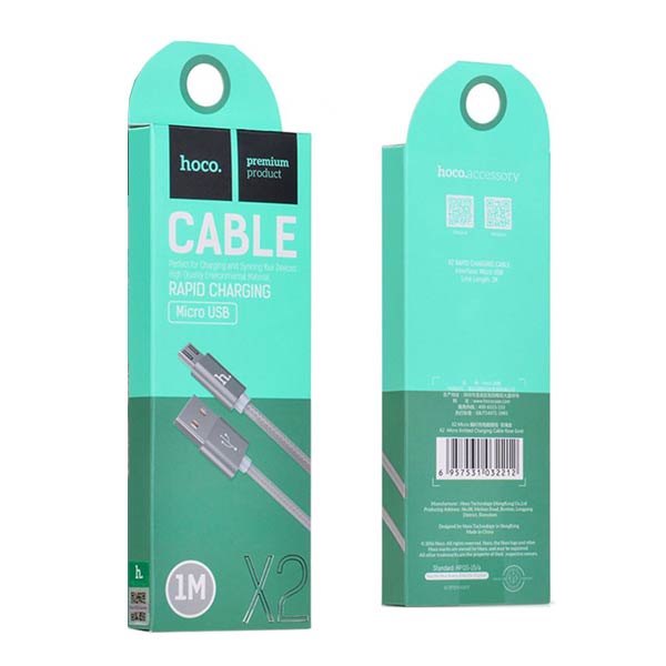 Hoco Cable Rapid Charging Cable Micro USB 1m X2