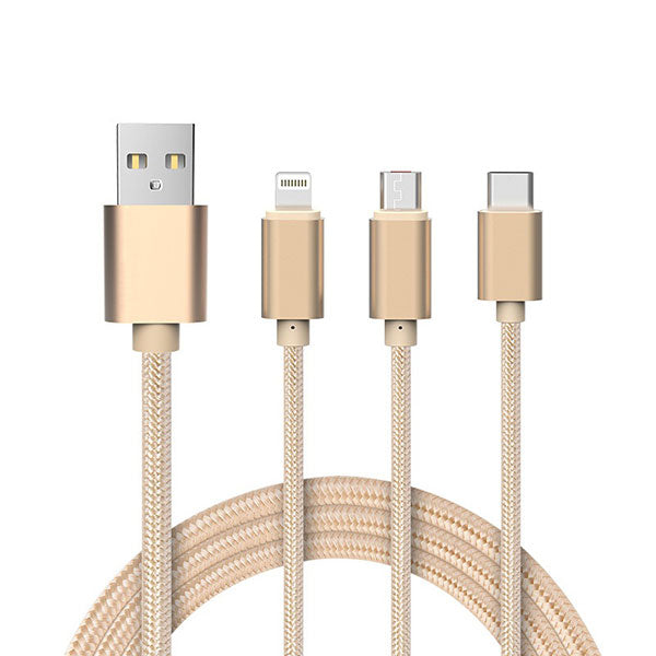 HOCO Lightning-Micro to USB Cable METAL knitted 2in1 X2 (1m)