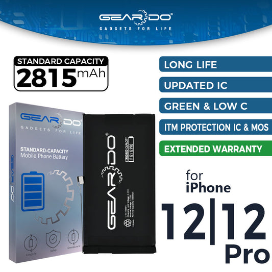 Premium Geardo Battery Standard Capacity 2815mAh for iPhone 12 | 12 Pro