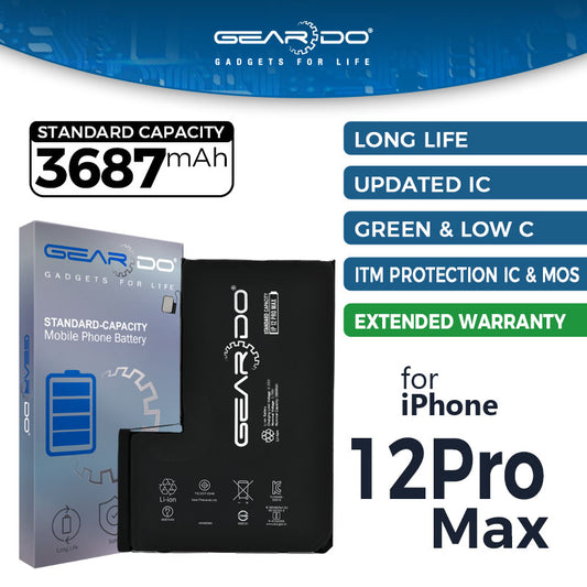 Premium Geardo Battery Standard Capacity 3687mAh for iPhone 12 Pro Max