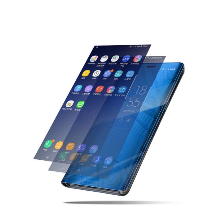 Luxury Mirror Flip Stand Clear Case Cover for iPhone X / XS