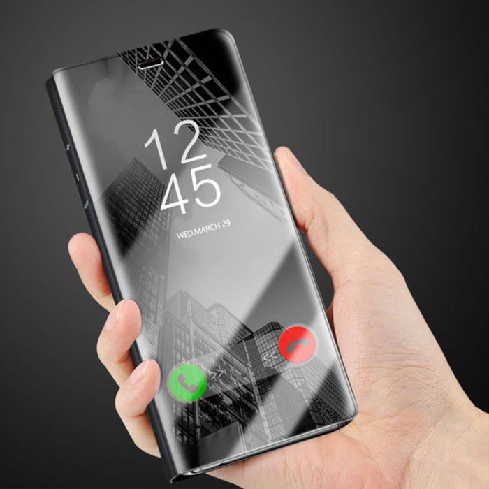 Luxury Mirror Flip Stand Clear Case Cover for iPhone X / XS