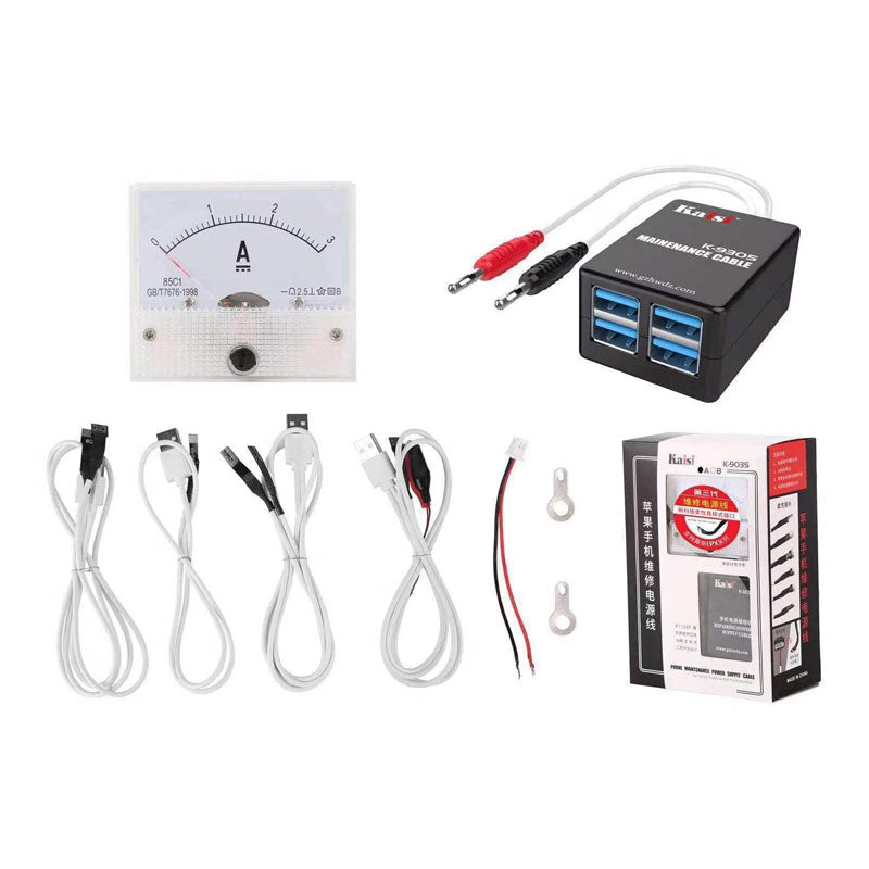 Kaisi K-9035 Phone Maintenance Power Supply Cable with Multimeter