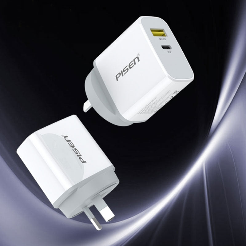 Pisen Type-C Dual Port Charger 18W PD+QC