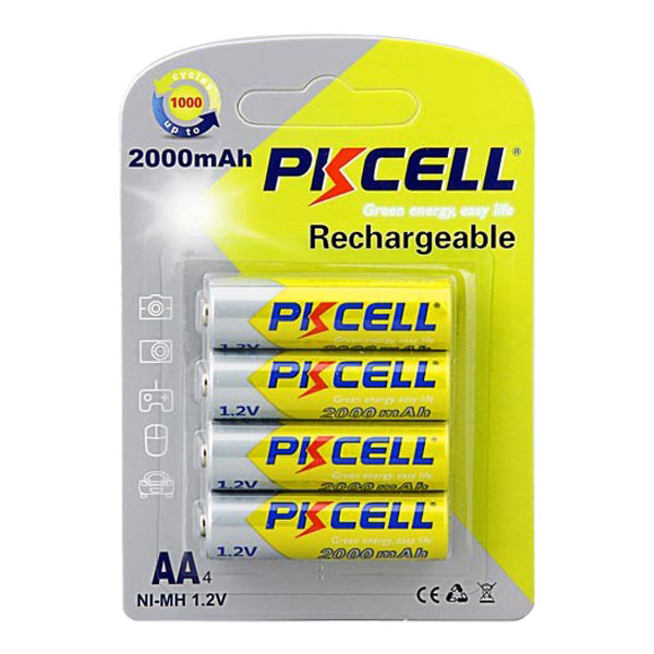 Pkcell Ni-Mh AA 2000mAh 1.2V 4pcs pack