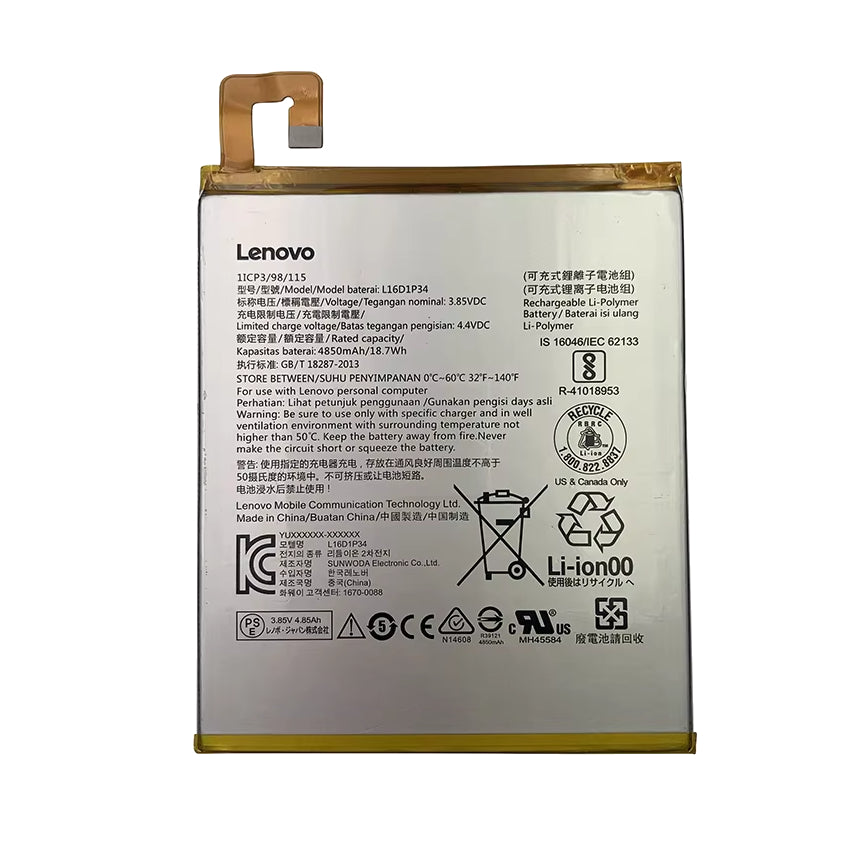 Battery Replacement for Lenovo Tab4 8 TB-8504N/ TB-8504X/ TB-8504F/ TAB4 8 Plus TB-8704F L16D1P34