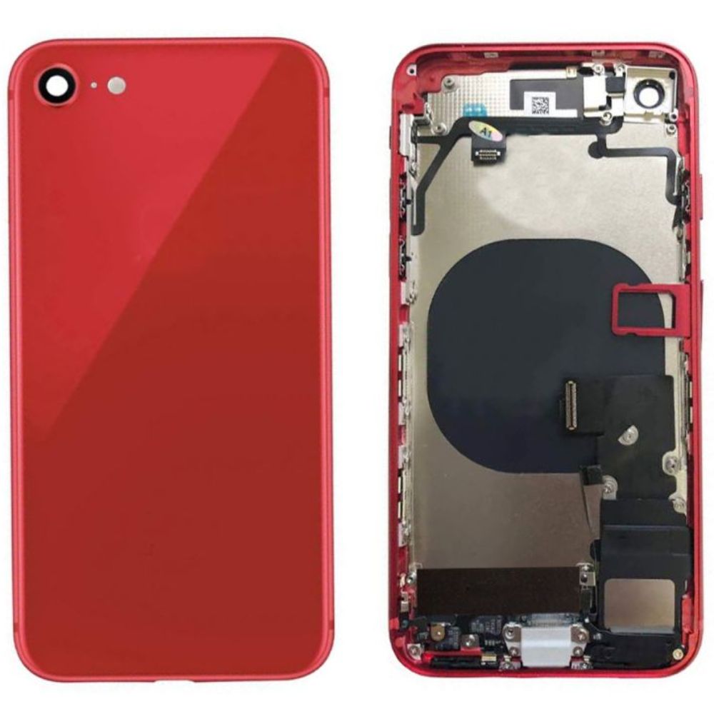 Back Housing with Small Parts For iPhone 8 - Red