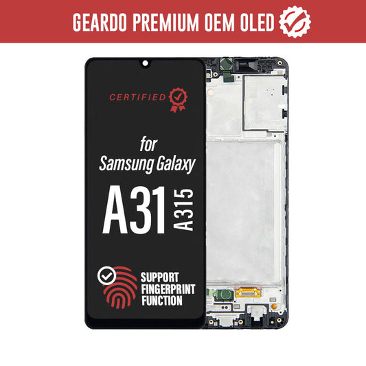 Geardo Premium OEM OLED LCD Touch Screen Assembly + Frame Replacement For Galaxy A31 2020 A315