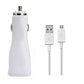 Dual USB-A 15W Fast Charging Car Charger with Micro USB Cable