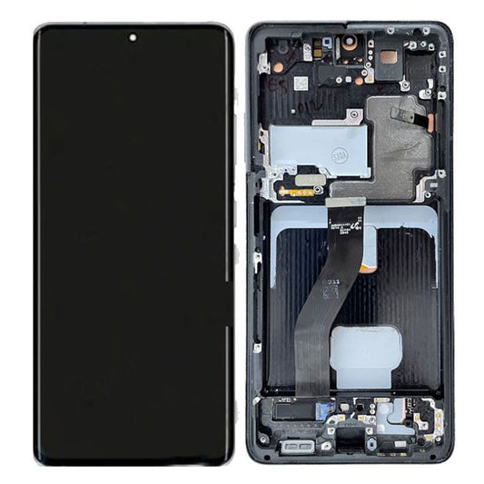 LCD Digitizer Screen Assembly with Frame Service Pack Replacement for Galaxy S21 Ultra G998- Phantom Titanium