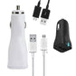 Dual USB-A 15W Fast Charging Car Charger with Micro USB Cable