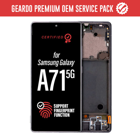 Geardo Premium OEM Service Pack LCD Touch Screen Assembly With Frame for Galaxy A71 5G A716