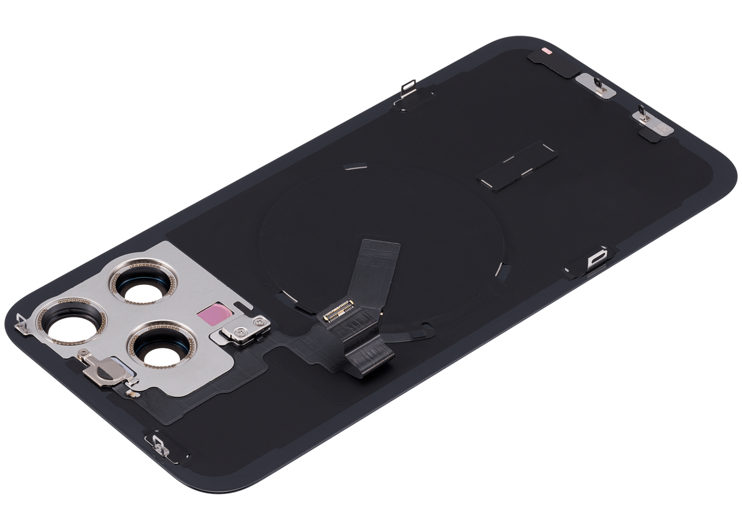 Back Glass Cover For iPhone 15 Pro (With Camera Frame and Wireless Charging Flex)