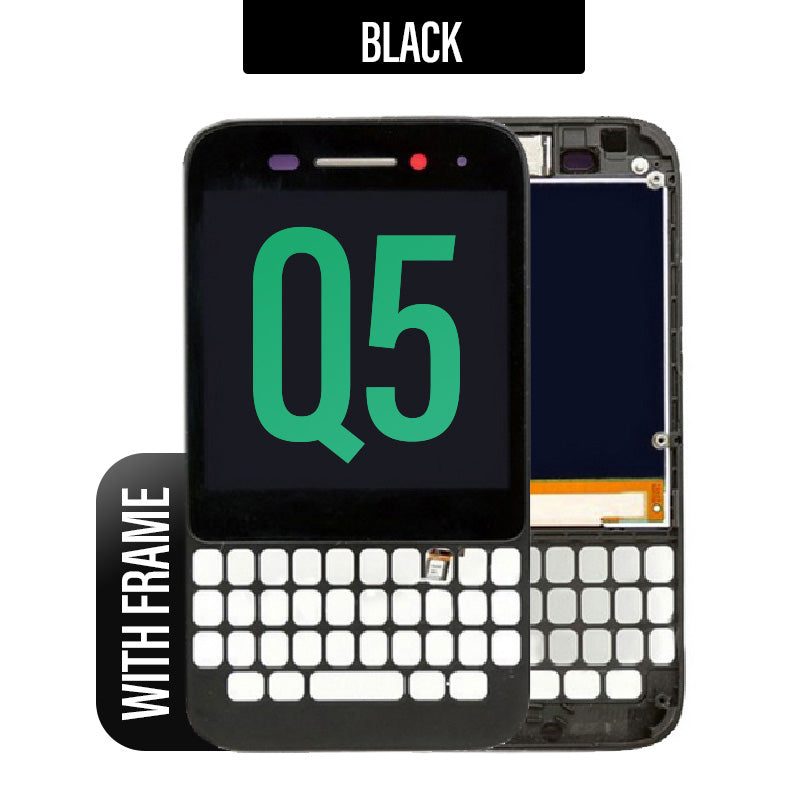 LCD Screen Digitizer with Frame for Blackberry Q5-Black