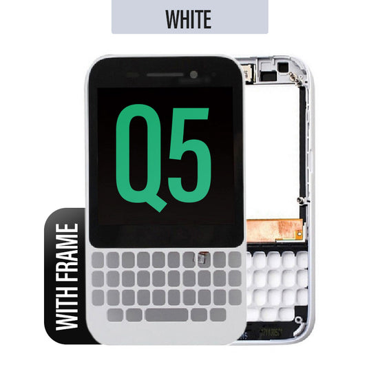 LCD Screen Digitizer with Frame for Blackberry Q5-White