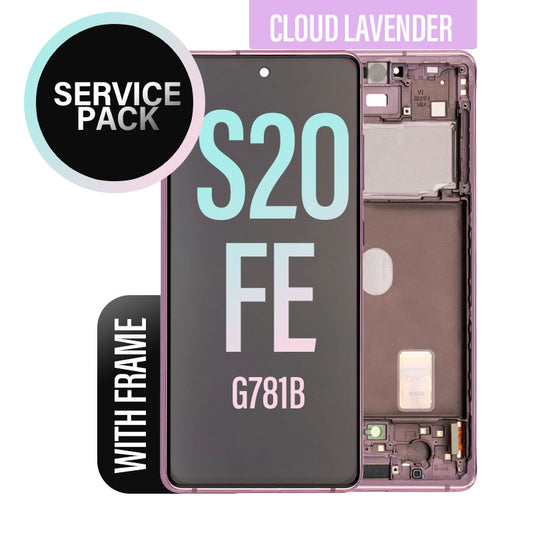 LCD Digitizer Screen Assembly with Frame Service Pack Replacement for Galaxy S20 FE G780-G781 - Cloud Lavender