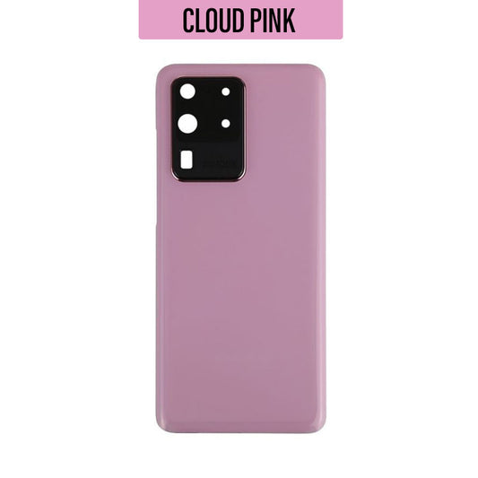Back Battery Cover Glass With Camera Lens for Galaxy S20 Ultra / S20 Ultra 5G - Cloud Pink