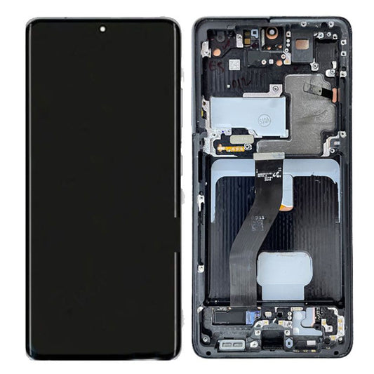 LCD Digitizer Screen Assembly with Frame Service Pack Replacement for Galaxy S21 Ultra G998- Phantom Navy