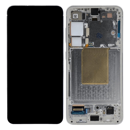 LCD Digitizer Screen Assembly with Frame Service Pack Replacement for Galaxy S24 S921 - Marble Grey