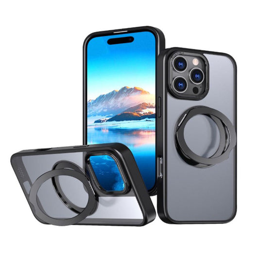 Flex Wave Rotative Magnetic Ring Stand Case Cover for Galaxy S24 Ultra- Black