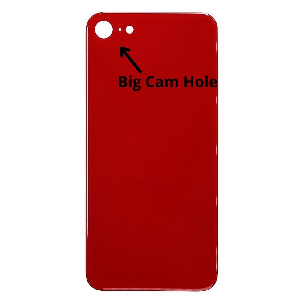 Back Glass Cover For iPhone SE 2020  (Big Camera Hole) - Red