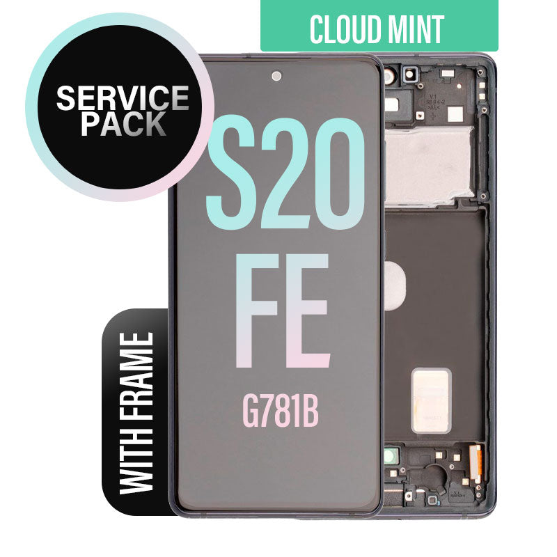 LCD Digitizer Screen Assembly with Frame Service Pack Replacement for Galaxy S20 FE G780-G781 - Cloud Mint