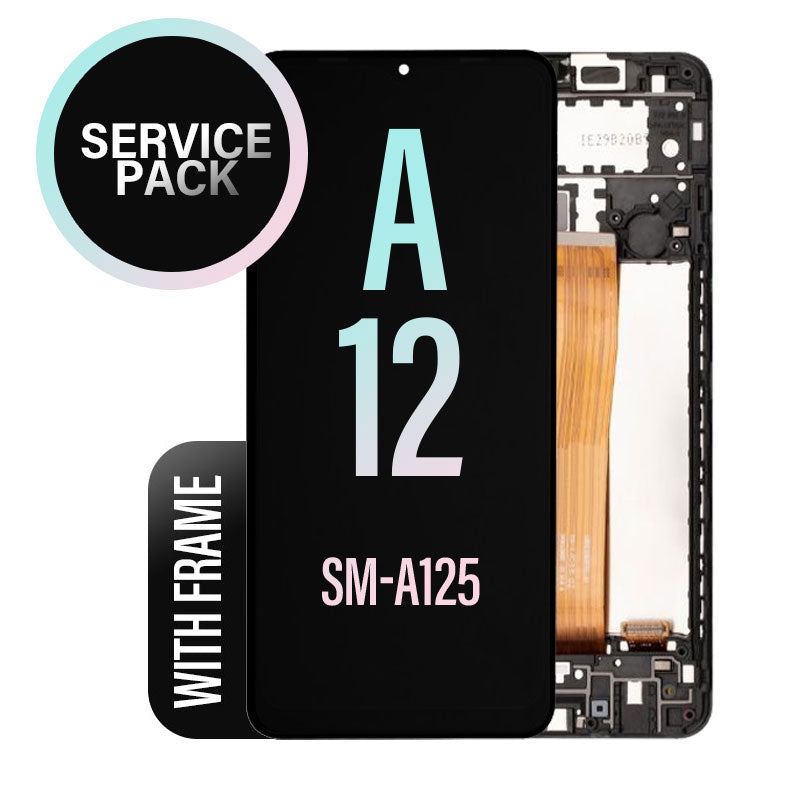 LCD Digitizer Screen Assembly with Frame Replacement Service Pack for Galaxy A12 2020 A125