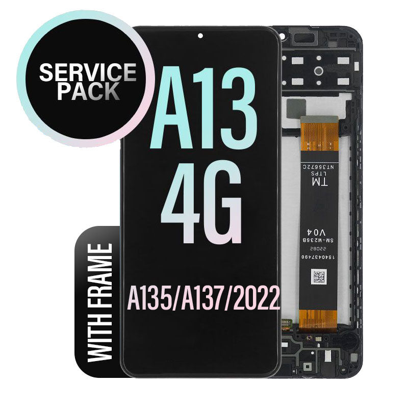 LCD Touch Screen Assembly with Frame Service Pack for Galaxy A13 4G A135