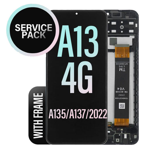 LCD Touch Screen Assembly with Frame Service Pack for Galaxy A13 4G A135