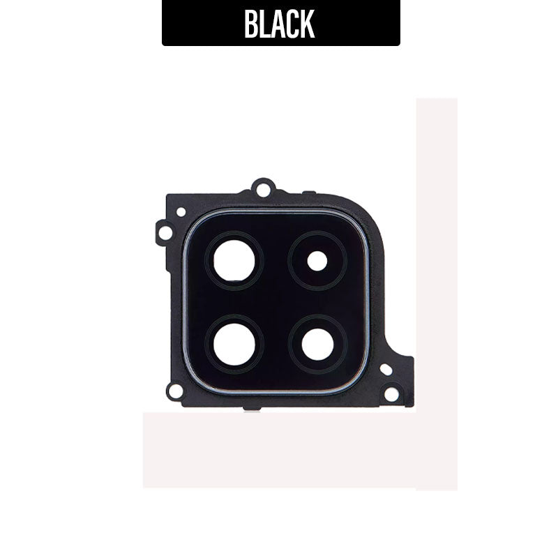 Back Camera Lens with Metal Frame Replacement For Samsung Galaxy A22 5G A226 -Black