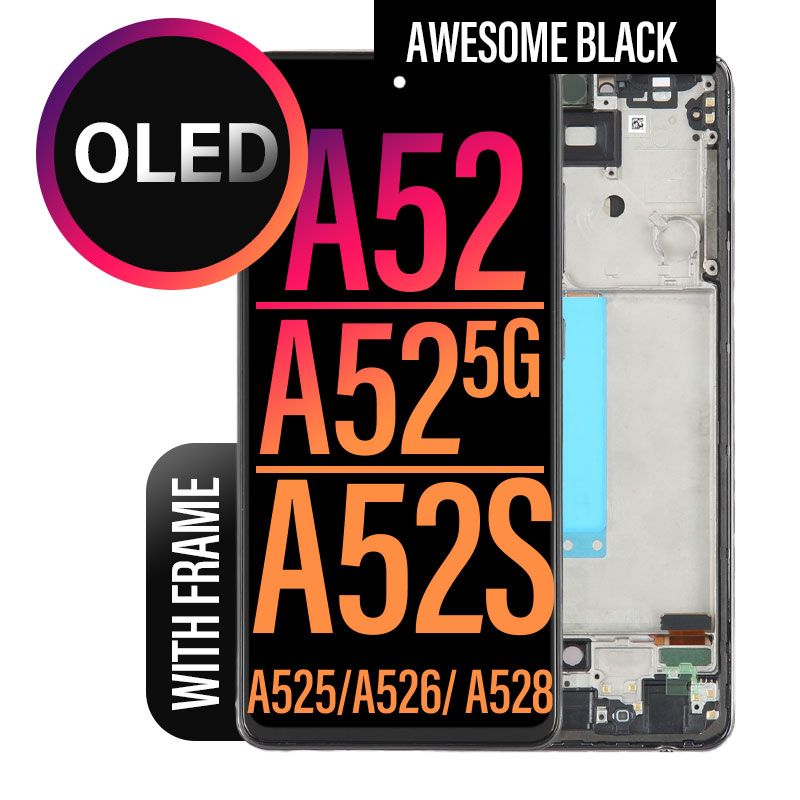 OLED LCD Touch Screen Assembly with Frame For Galaxy A52/ A52 5G/ A52S ...