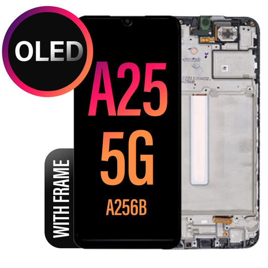 OLED LCD Screen Touch Assembly with Frame For Galaxy A25