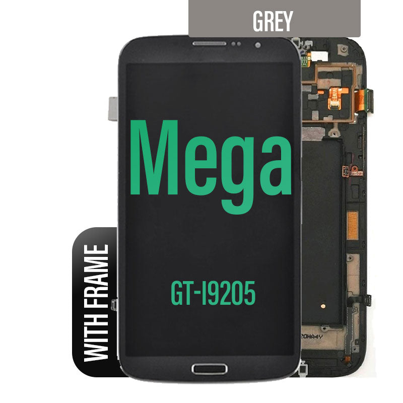 LCD Touch Screen Assembly with Frame For Galaxy Mega - Grey