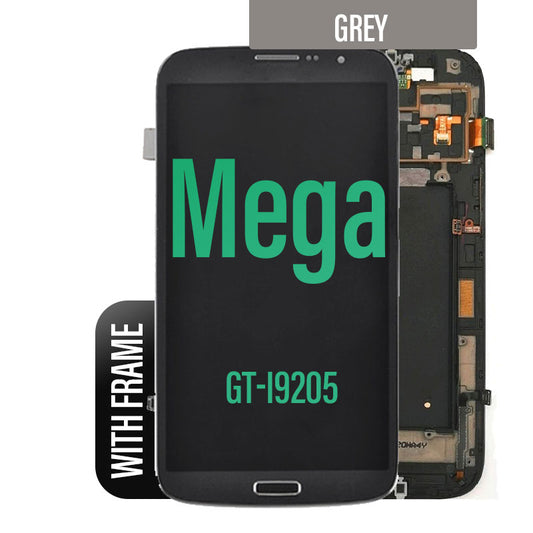 LCD Touch Screen Assembly with Frame For Galaxy Mega - Grey