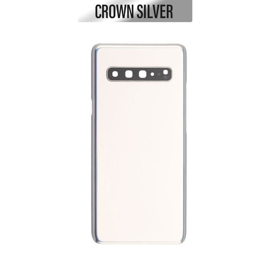 Back Battery Glass Cover With Camera Lens for Galaxy S10 5G G977 - Crown Silver