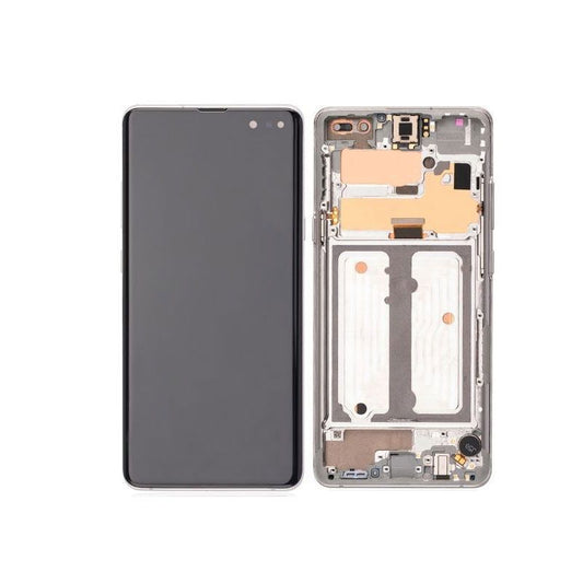 LCD Digitizer Screen Assembly with Frame Service Pack for Galaxy S10 5G G977 - Crown Silver