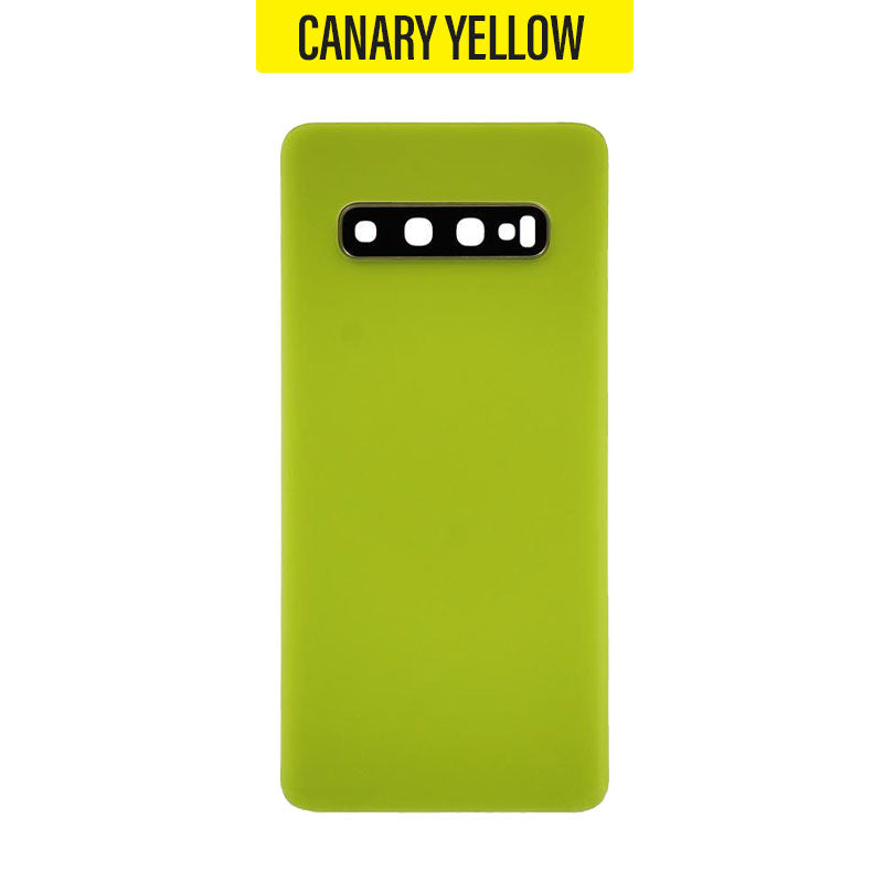 Back Battery Cover Glass Replacement With Camera Lens For Galaxy S10 G973 - Canary Yellow