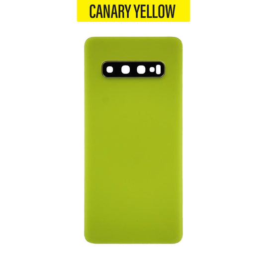 Back Battery Cover Glass Replacement With Camera Lens For Galaxy S10 G973 - Canary Yellow