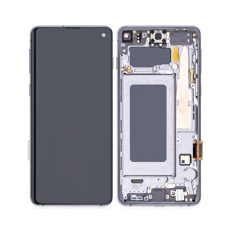 LCD Digitizer Screen Assembly with Frame Refurbished for Galaxy S10 G973 - Black