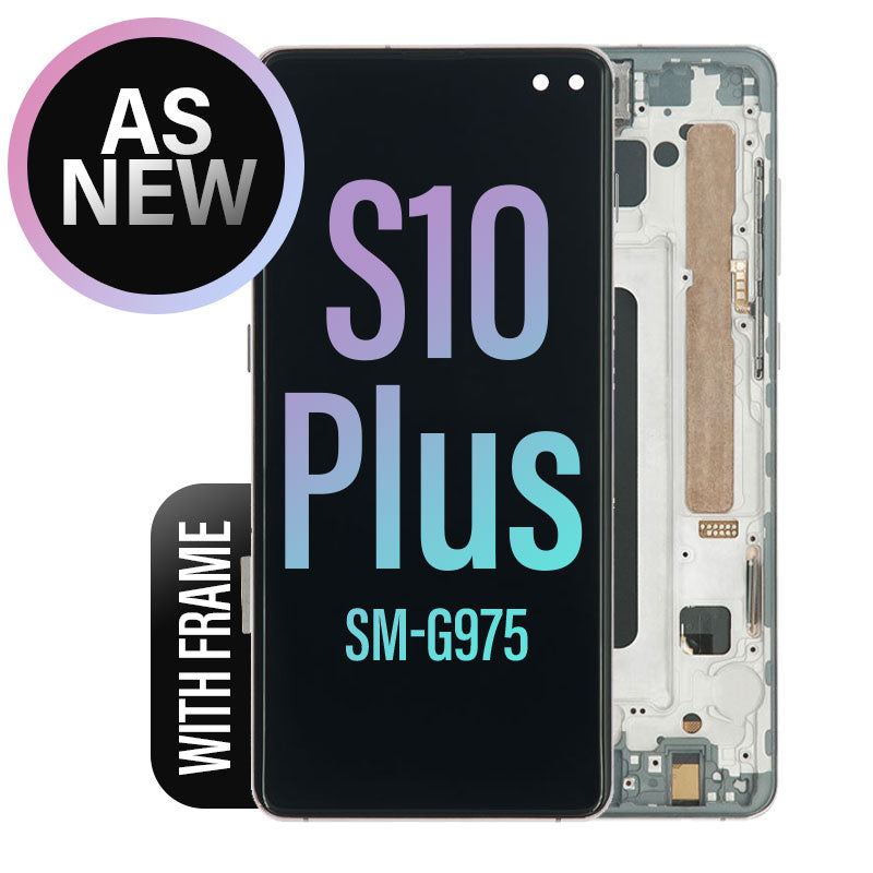 LCD Touch Screen Assembly with Frame For Galaxy S10 Plus- As New- Prism Black