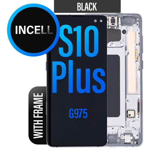 LCD Digitizer Screen Assembly with Frame Incell for Galaxy S10 Plus G975 - Black