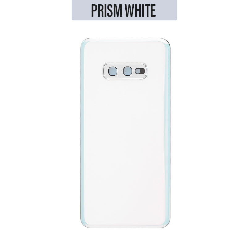 Back Battery Cover Glass with Camera Lens for Galaxy S10E G970 - White