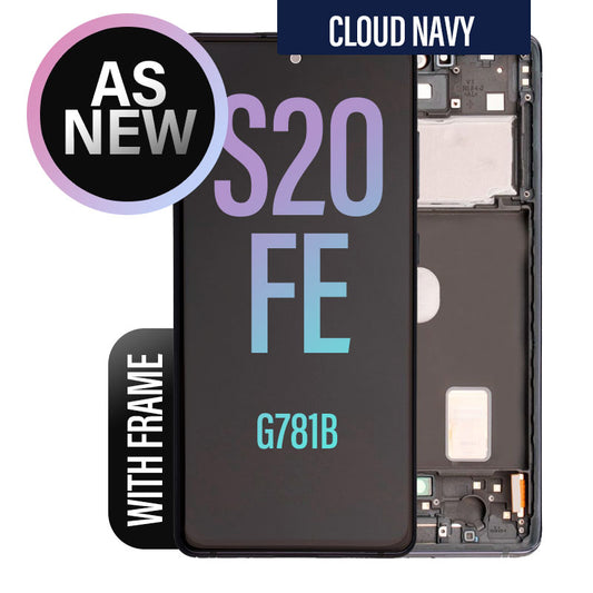 LCD Digitizer Screen Assembly with Frame As New Replacement for Galaxy S20 FE - Cloud Navy