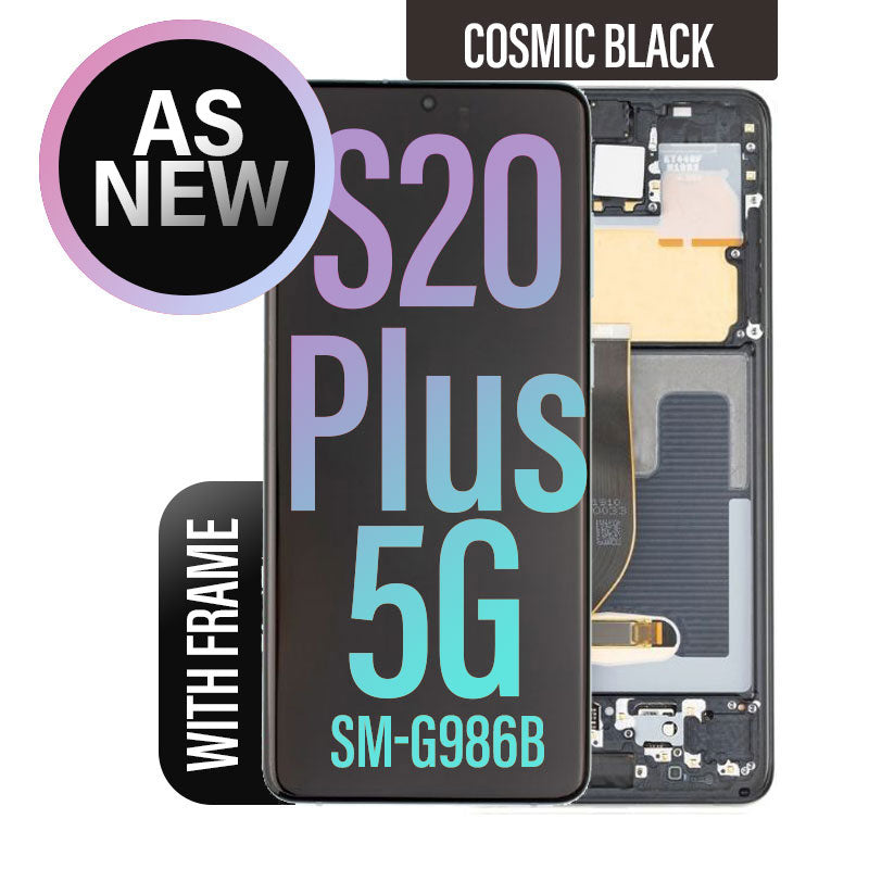 OLED LCD Digitizer Screen Assembly with Frame Replacement for Galaxy S20 Plus/ S20 Plus 5G - Cosmic Black