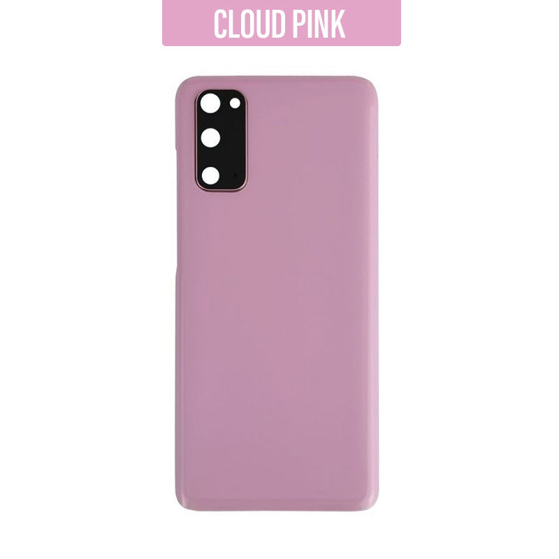 Back Battery Cover Glass Replacement With Camera Lens for Galaxy S20/ S20 5G G981 - Cloud Pink