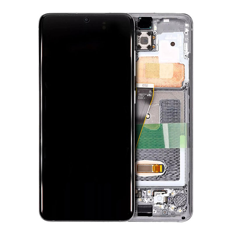 OLED LCD Digitizer Screen Assembly with Frame Replacement for Galaxy S20/ S20 5G G981 - Cosmic Grey