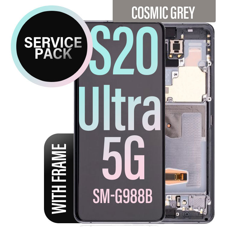 LCD Digitizer Screen Assembly with Frame Service Pack for Galaxy S20 Ultra/ S20 Ultra 5G G988 -  Cosmic Gray