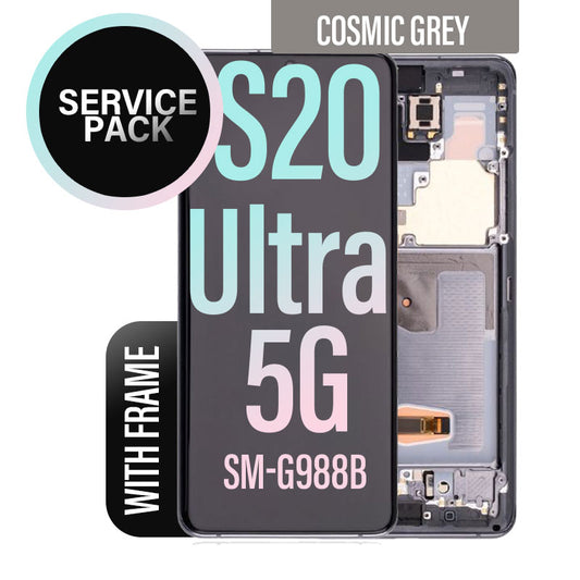LCD Digitizer Screen Assembly with Frame Service Pack for Galaxy S20 Ultra/ S20 Ultra 5G G988 -  Cosmic Gray